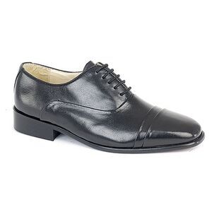 Montecatini Mens Folded Cap Oxford Tie Leather Shoes / Black